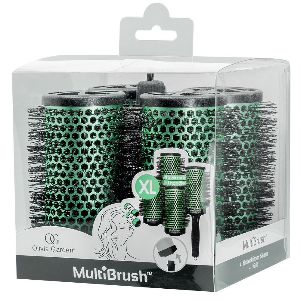 Olivia Garden MultiBrush 56/75 grün, 4er Set mit Griff