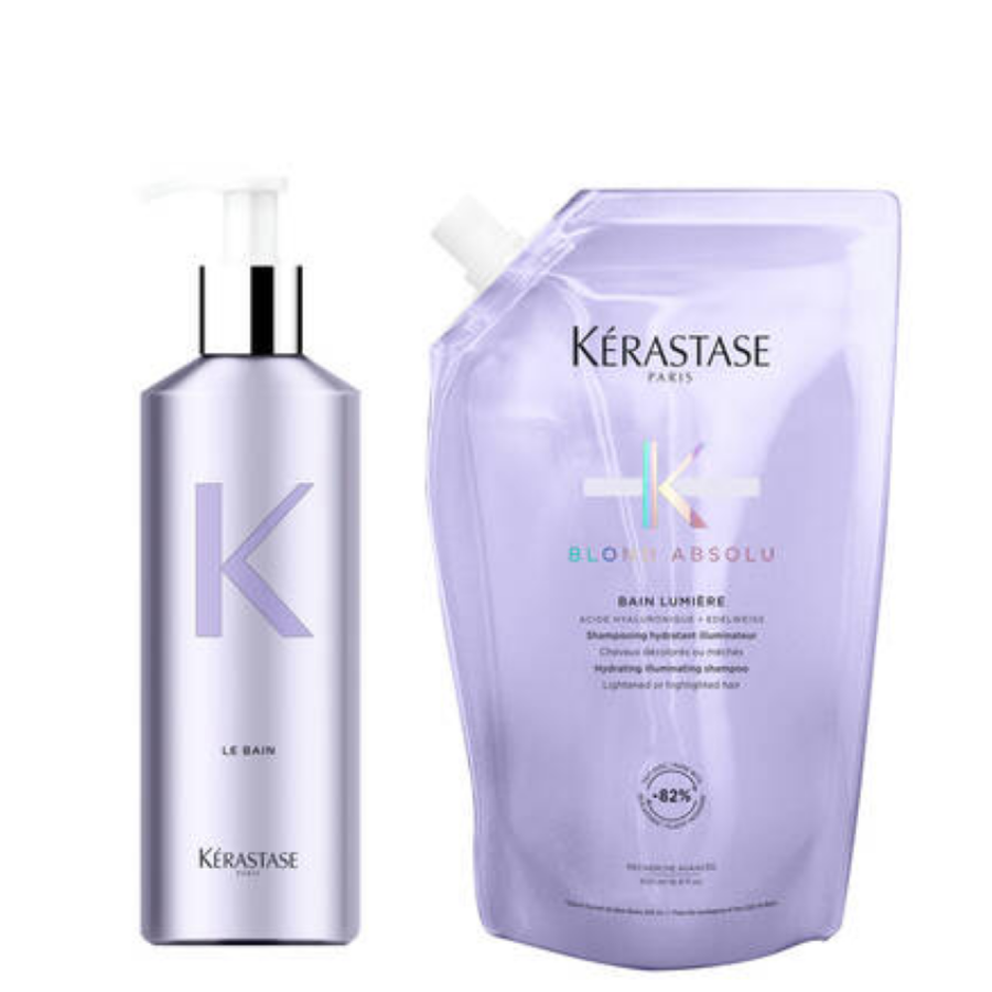 Kerastase Blond Absolu Bain Lumiére Nachfüllpack & Aluminium Bottle