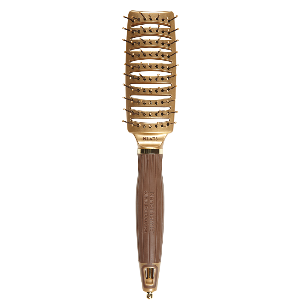 Olivia Garden Expert Style Vent Nylon Bristles Gold&Brown