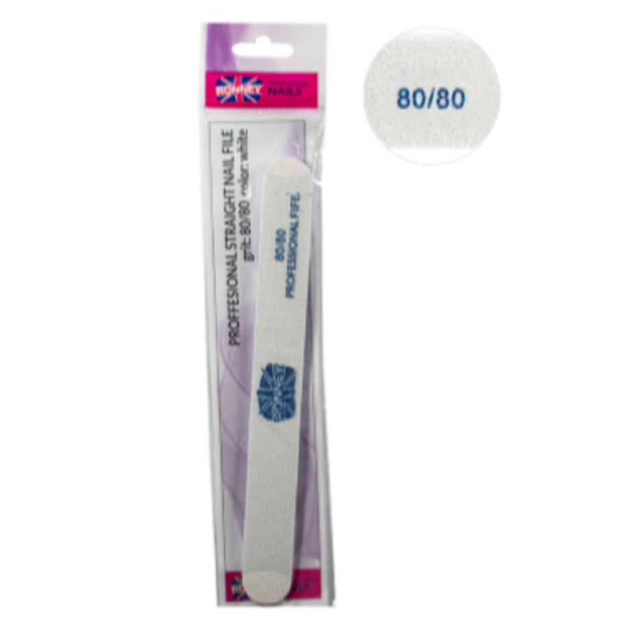 Ronney Professional Premium Nailfile Straight 80/80 White 