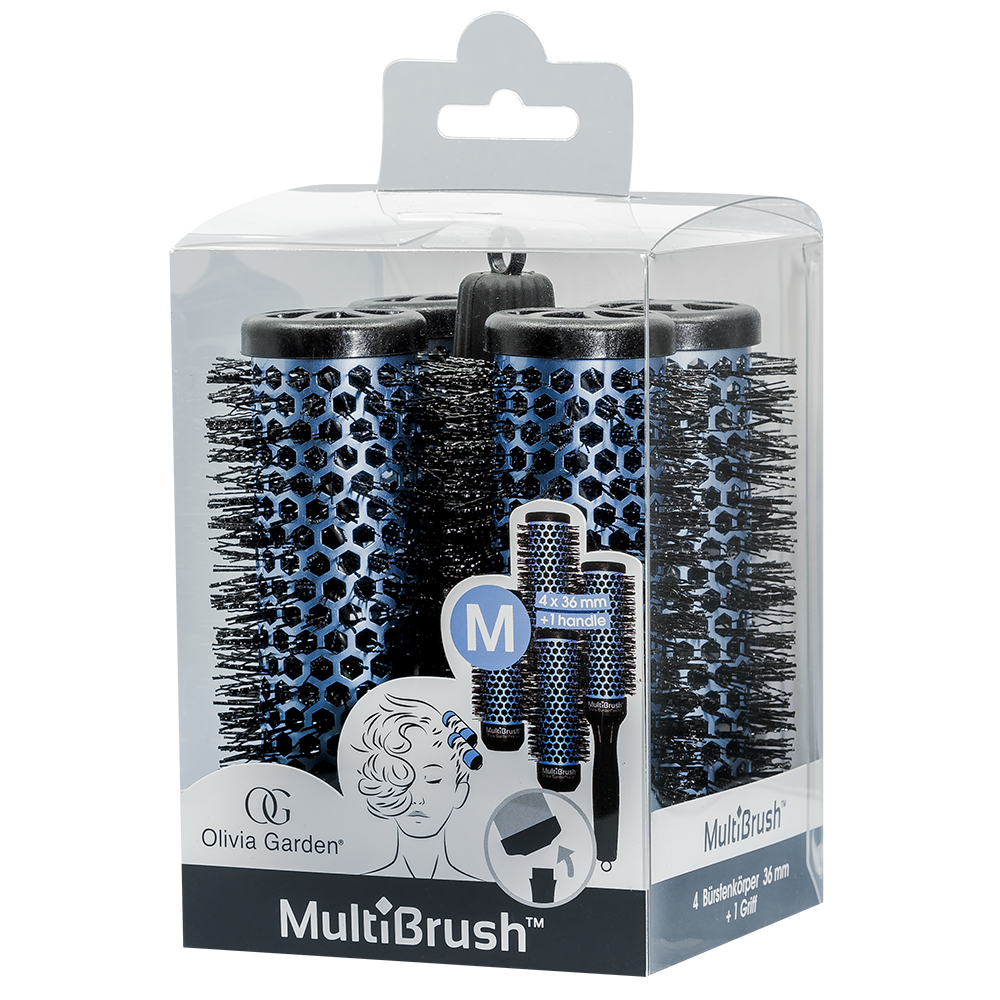 Olivia Garden MultiBrush 36/48 blau, 4er Set mit Griff